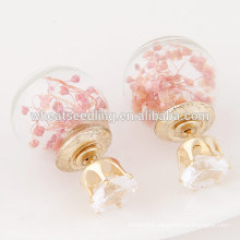 cheap fashion jewelry glass bead fancy earrings for party girls new model